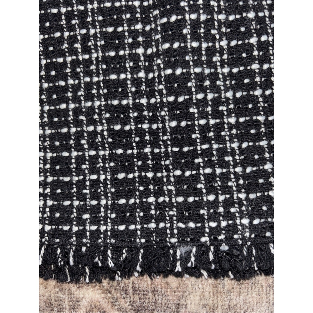 Ann Taylor Skirt Black White Size 8 PETITE 8P Straight & Pencil Tweed Wool Blend - Picture 3 of 6